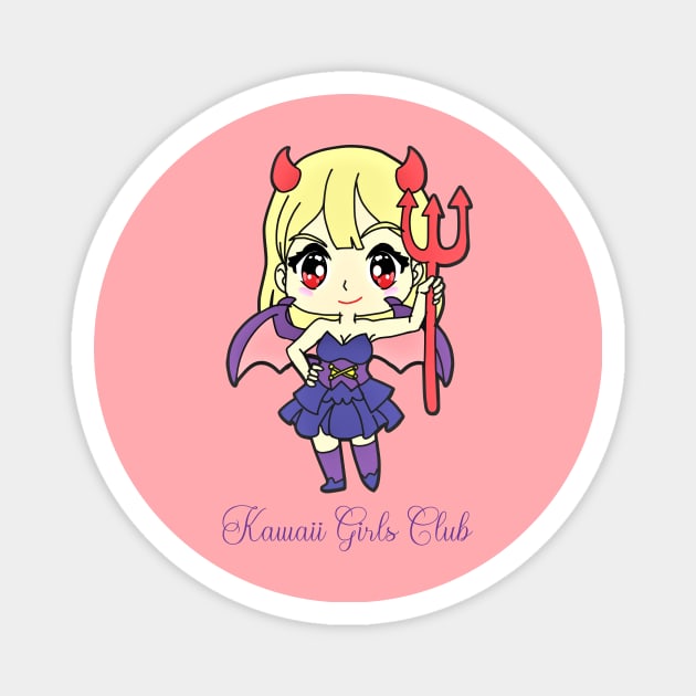 Kawaii Devil Girl Magnet by PlayfulPandaDesigns